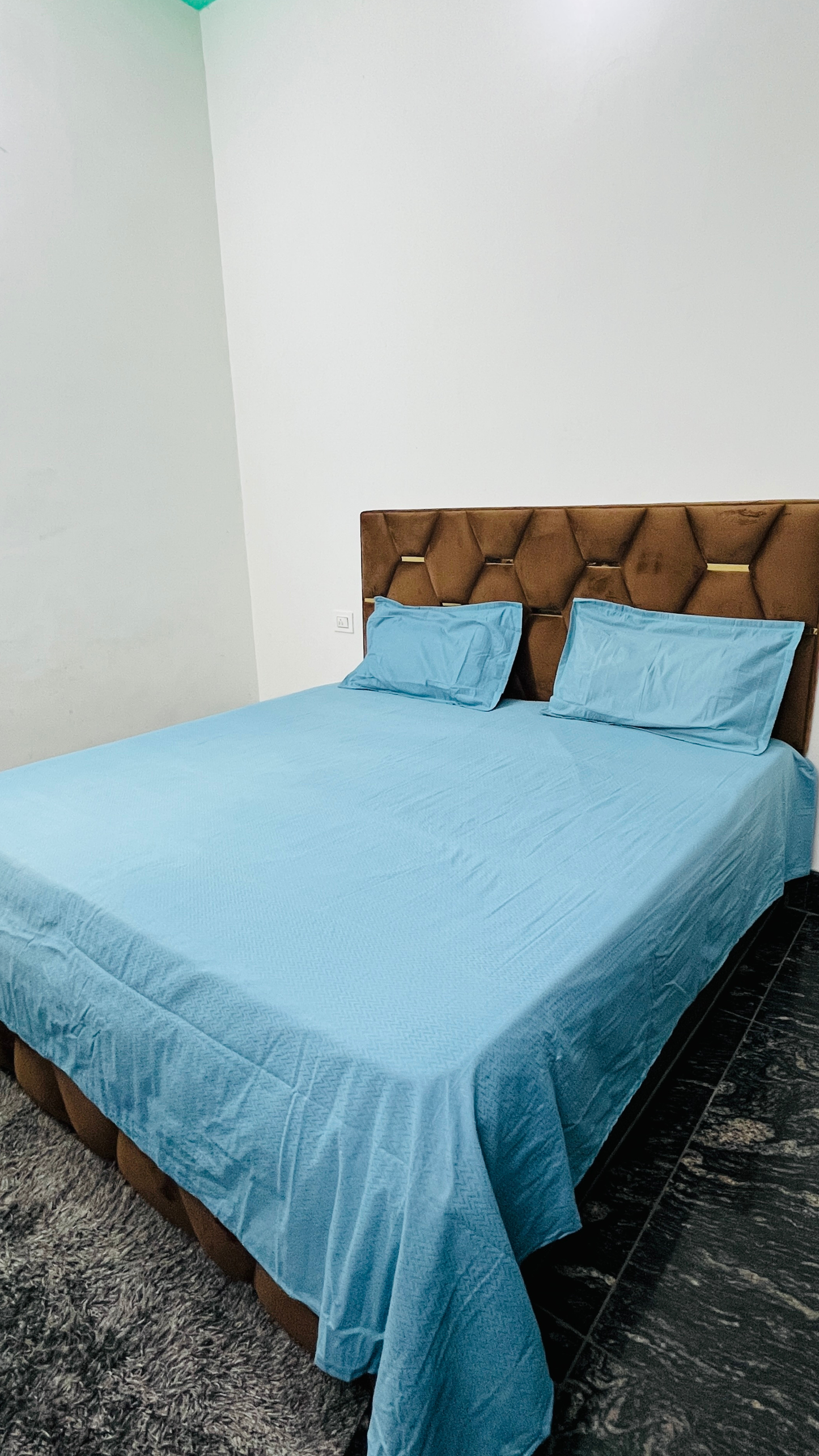 Solid Sky Blue Cotton Bedsheet Set